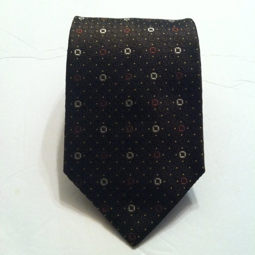GIORGIO FERRI MEN'S NEW BROWN 100%SILK TIE  WIDTH: 3 3/4"  MADE IN ITALY